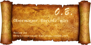 Obermayer Benjámin névjegykártya